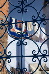 Windows seen in Chefchaouen, Morocco