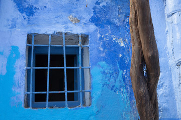 Windows seen in Chefchaouen, Morocco