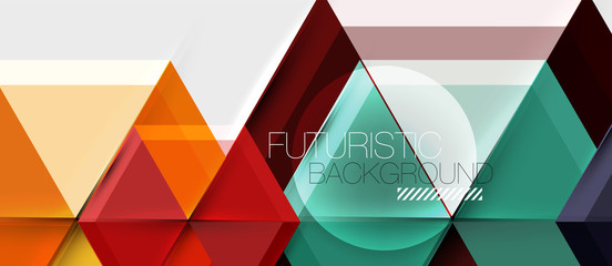 Geometric triangle and hexagon abstract background, vector illustration