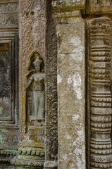 Apsara Decoration Detail of Ta Prohm Temple is The One Attractive Temple In Angkor Thom Area at...