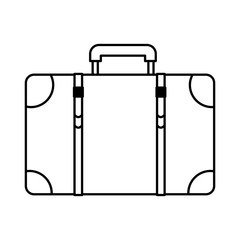 Travel vintage suitcase cartoon in black and white