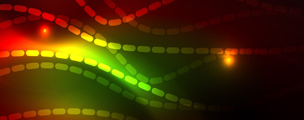 Fototapeta premium Shiny neon lines techno magic futuristic background, magic energy space light concept, abstract background wallpaper design