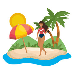 Obraz na płótnie Canvas Girl with swim wear design