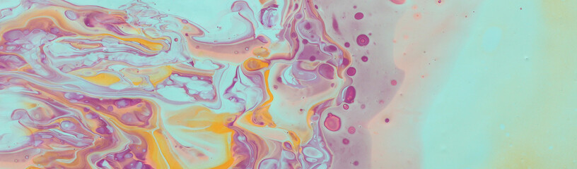 photography of abstract marbleized effect background. mint, pink and purple creative colors. Beautiful paint. banner