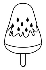 Kiwi popsicle ice cream food in black and white