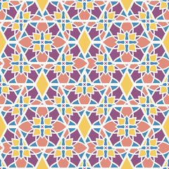 Seamless pattern mosaic oriental. Traditional antique ornament morocco and arabian. Geometry oriental ethnic tile.