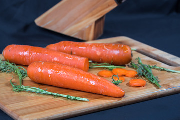 Zanahorias frescas para una ensalada
