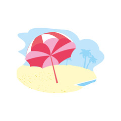 beach umbrella open in the beach