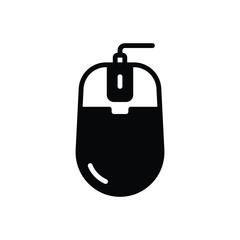 Black solid icon for computer mouse 