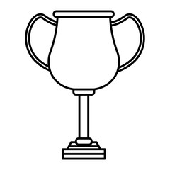 golden trophy cup icon cartoon black and white