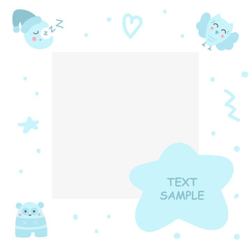 Post frame template with doodle elements.