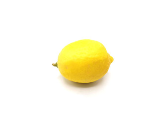 Whole fresh ripe lemon isolated on white background