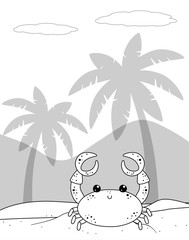 Isolated crab cartoon design vector illustration