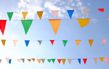 Fototapeta premium Triangle flag, String Garland Decoration