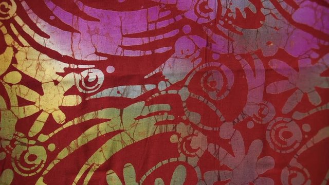 Close up beautiful batik fabric painting details