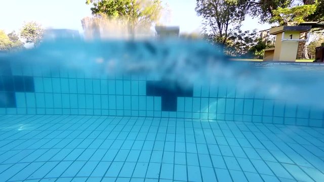 Underwater footage of an olympic size swimming pool