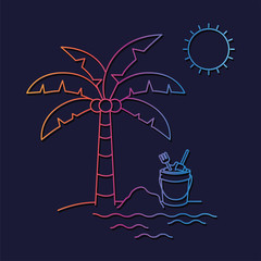 Palm tree of summer season design vector illustration