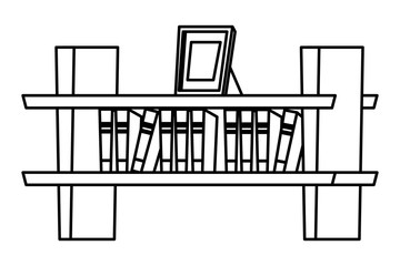 bookshelf on the wall icon black and white
