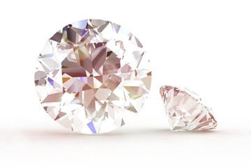 Fototapeta premium Shiny white diamond illustration .3D rendering.(high resolution 3D image)