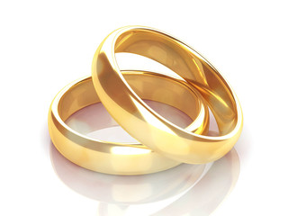 Wedding ring . Sign of love. Fashion jewelry .3D rendering