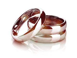 Wedding ring . Sign of love. Fashion jewelry .3D rendering
