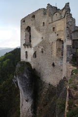 Fototapeta na wymiar Walls of Lietava castle, Žilina district, Slovakia