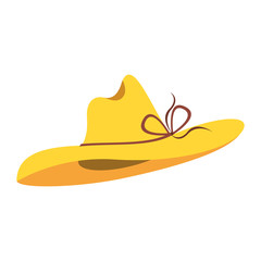 Summer women hat isolated cartoon