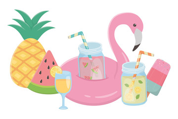 Summer and vacation icon set design