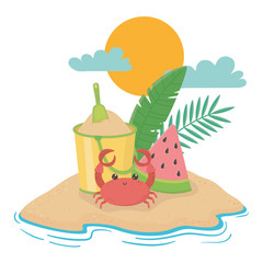 Summer and vacation icon set design