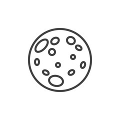 Full moon line icon. linear style sign for mobile concept and web design. Moon planet outline vector icon. Symbol, logo illustration. Vector graphics