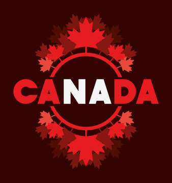 Canada day with maple leaf design