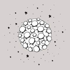 Moon and stars design vector illustration