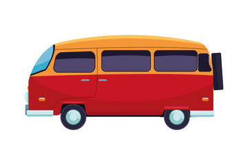 Retro vintage van vehicle cartoon
