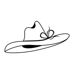 Summer women hat isolated cartoon