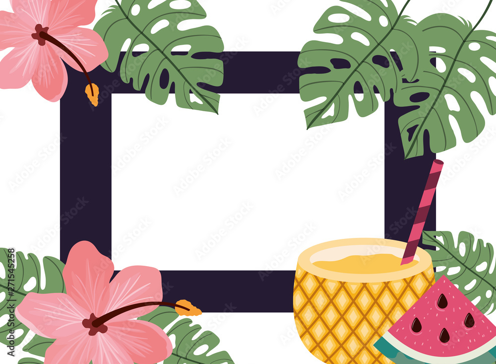 Canvas Prints pattern of delicious tropical fruits of summer