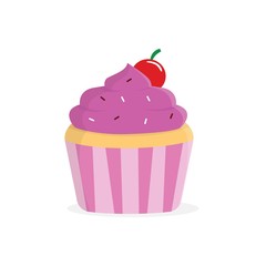 Cupcake vector illustration isolated on white background suitable for icon or illustration 