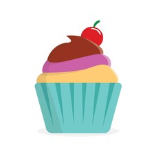 Cupcake vector illustration isolated on white background suitable for icon or illustration 