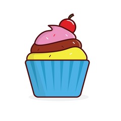 Cupcake vector illustration isolated on white background suitable for icon or illustration 
