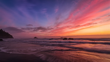 A Dramatic Sunset at the Beach, Color Image