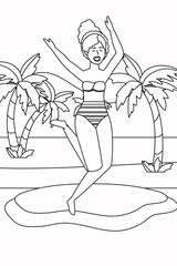 Girl with summer swimwear design