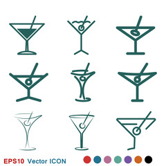 Martini icon logo, illustration, vector sign symbol for design