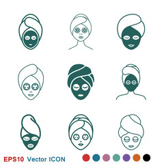 Facial mask icon logo, illustration, vector sign symbol for design