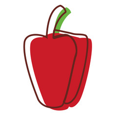 bell pepper fresh vegetables icon vector ilustrate