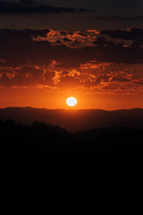 Vibrant sunset view from Mulholland Drive, in Los Angeles, California