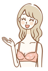 下着姿の女性　上半身　紹介