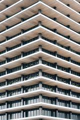 Architectural details of the Los Angeles Department of Water and Power John Ferraro Office Building in downtown Los Angeles, California