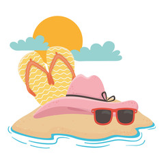 Summer and vacation icon set design