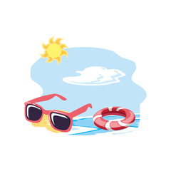 summer sunglasses accessory in the beach