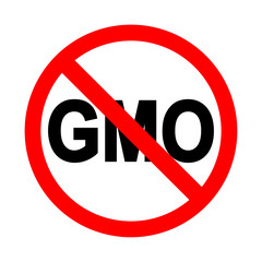 Obraz na płótnie Canvas No GMO Sign. Vector illustration of a collection of prohibition signs