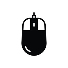 Black solid icon for mouse 